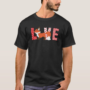 Camiseta Fox Día de San Valentín Love Valentine Cute Hearts