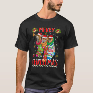 Camiseta Fox divertida en zócalos Feliz Navidad Pajama Xmas
