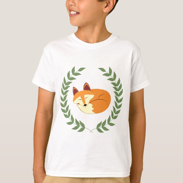 Camiseta Fox el dormir con la guirnalda del laurel (Anverso)