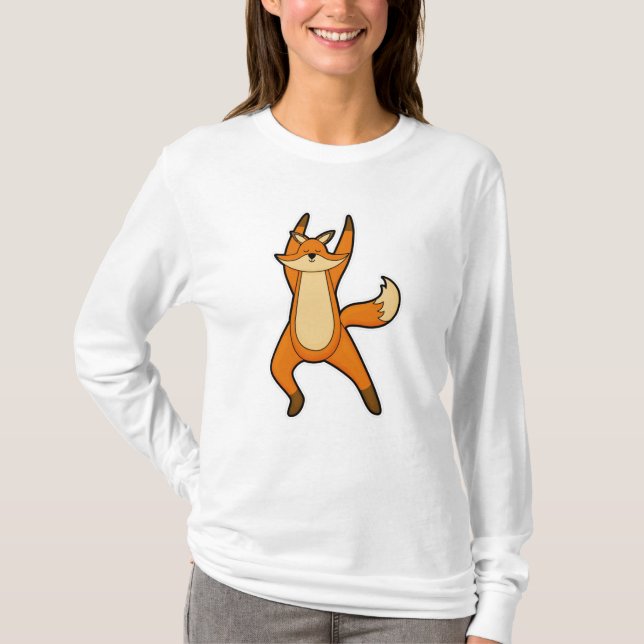Camiseta Fox en ejercicio de Stretching de Yoga (Anverso)
