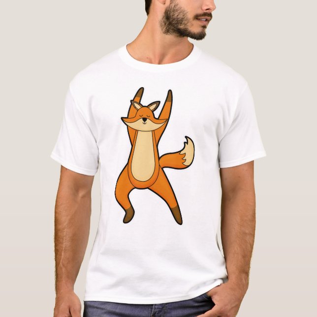 Camiseta Fox en ejercicio de Stretching de Yoga (Anverso)