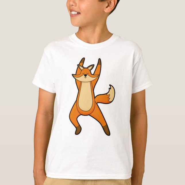 Camiseta Fox en ejercicio de Stretching de Yoga (Anverso)
