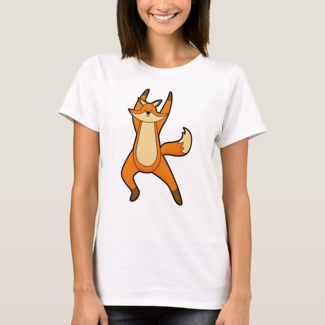 Camiseta Fox en ejercicio de Stretching de Yoga (Anverso)