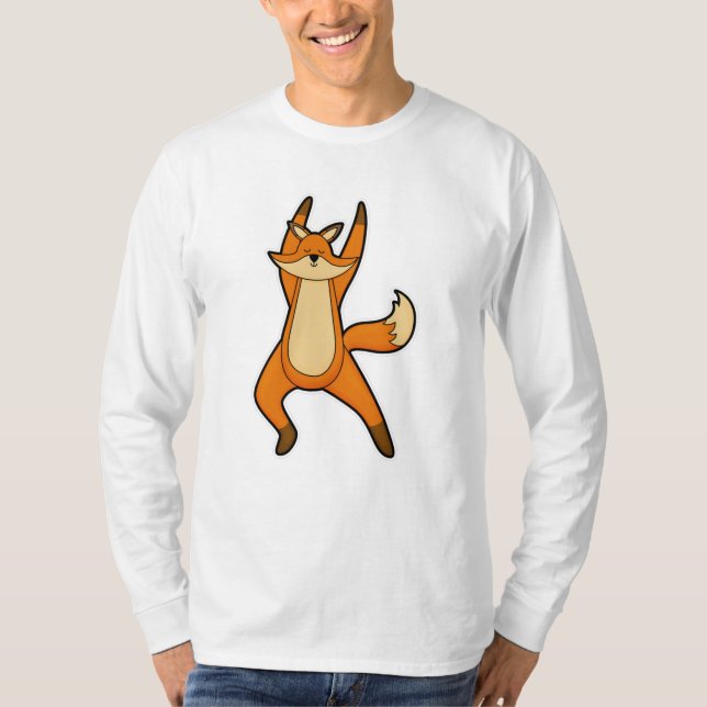 Camiseta Fox en ejercicio de Stretching de Yoga (Anverso)