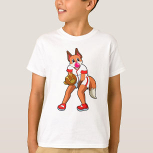 Camiseta Fox en el béisbol con guante de béisbol