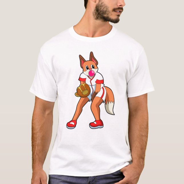 Camiseta Fox en el béisbol con guante de béisbol (Anverso)