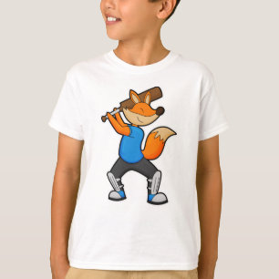 Camiseta Fox en el Cricket con el bate del cricket