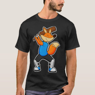 Camiseta Fox en el Cricket con el bate del cricket