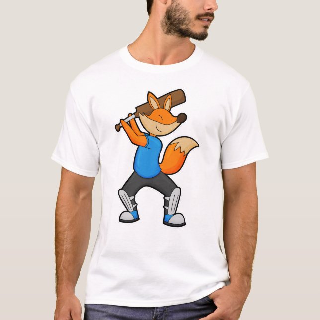 Camiseta Fox en el Cricket con el bate del cricket (Anverso)