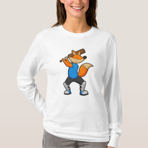 Camiseta Fox en el Cricket con el bate del cricket