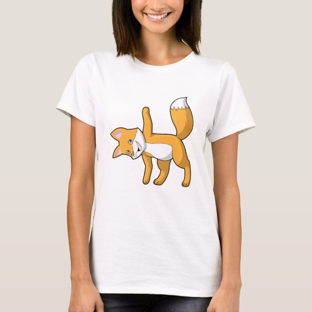 Camiseta Fox en el Stretching del Yoga (Anverso)