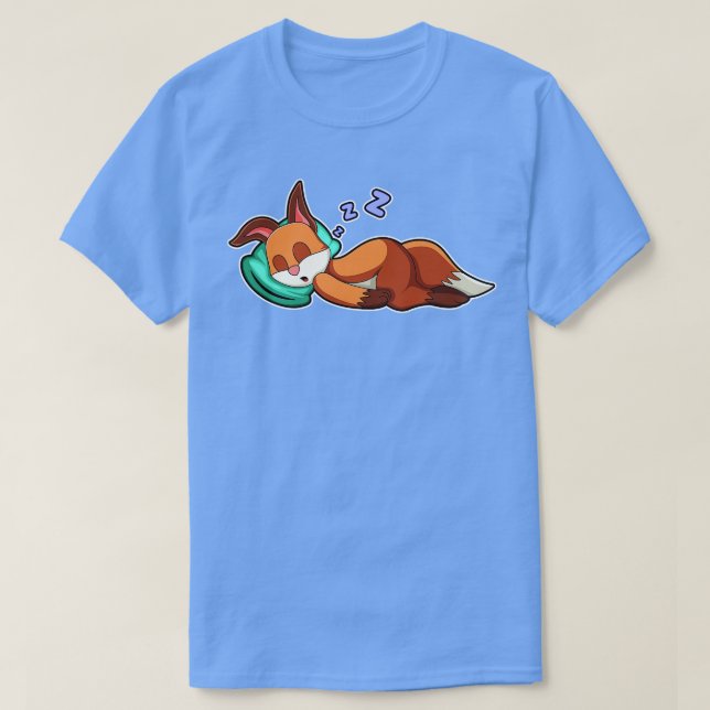 Camiseta Fox en el sueño con la almohada 1 (Diseño del anverso)