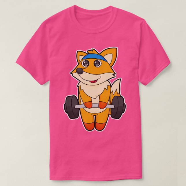 Camiseta Fox En Gimnasio Con Barbell (Diseño del anverso)