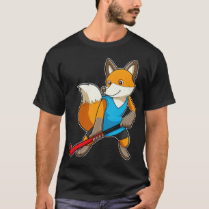 Camiseta Fox en hockey con bate de hockey