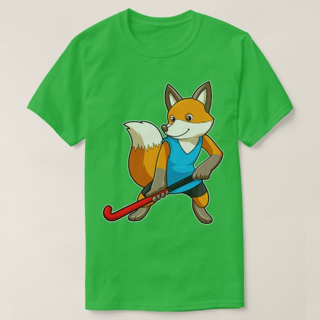 Camiseta Fox en hockey con bate de hockey (Diseño del anverso)