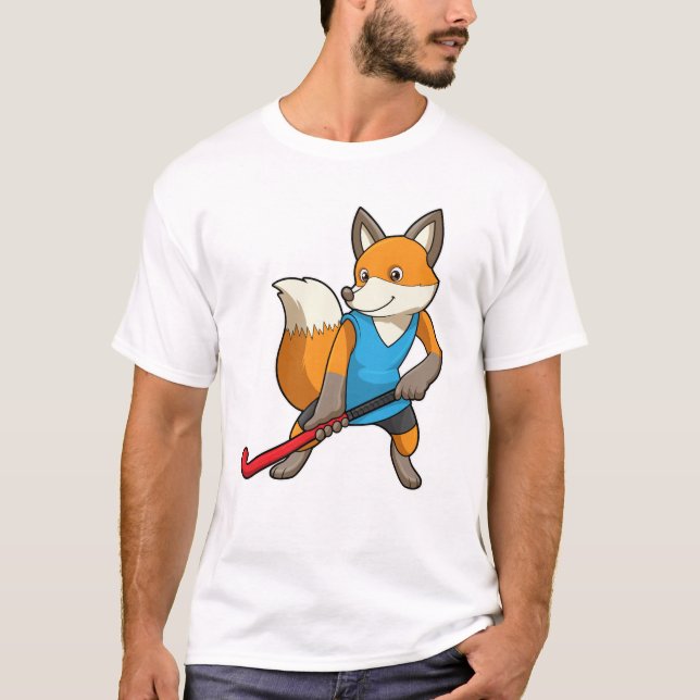 Camiseta Fox en hockey con bate de hockey (Anverso)