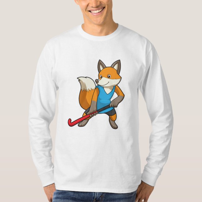 Camiseta Fox en hockey con bate de hockey (Anverso)