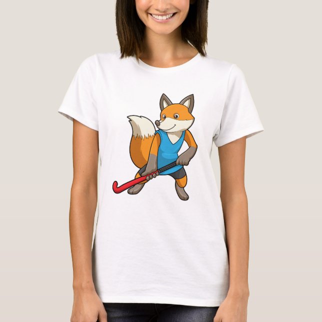 Camiseta Fox en hockey con bate de hockey (Anverso)