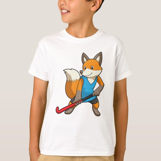 Camiseta Fox en hockey con bate de hockey (Anverso)