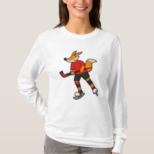 Camiseta Fox en hockey sobre hielo con bastón de hockey sob