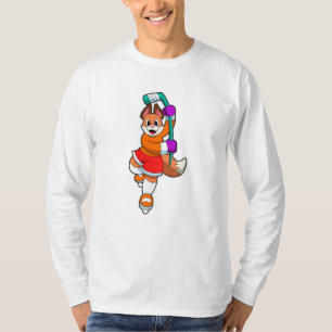 Camiseta Fox en hockey sobre hielo con bastón de hockey sob