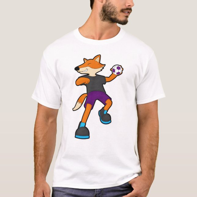 Camiseta Fox en jugador de balonmano con balonmano (Anverso)