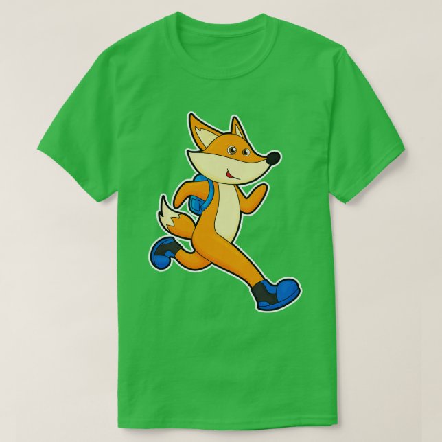 Camiseta Fox en la carrera con mochila (Diseño del anverso)