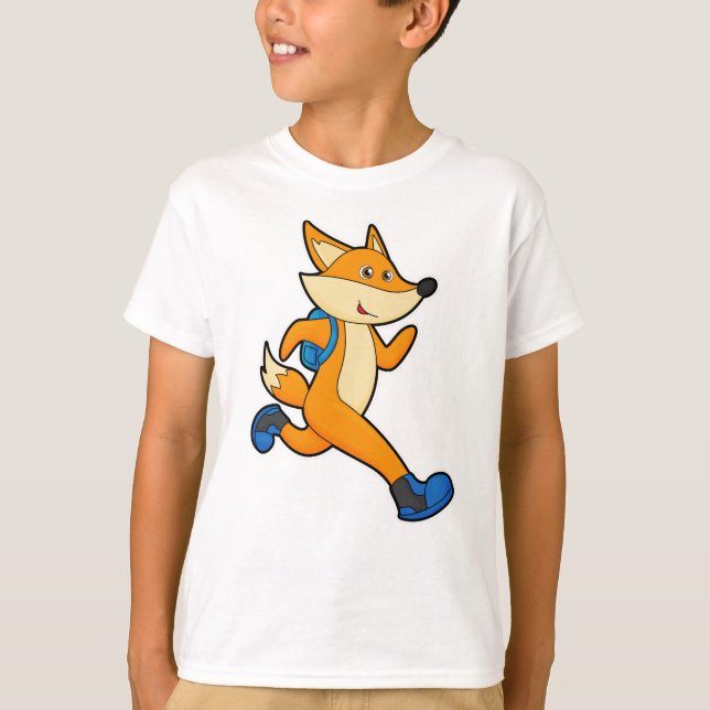 Camiseta Fox en la carrera con mochila (Anverso)