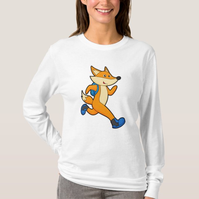 Camiseta Fox en la carrera con mochila (Anverso)