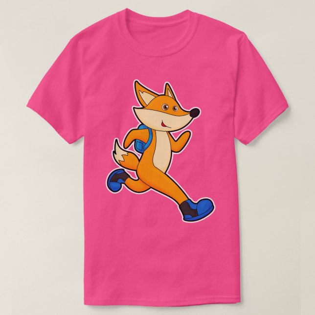 Camiseta Fox en la carrera con mochila (Diseño del anverso)
