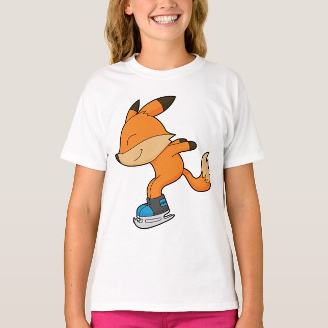 Camiseta Fox en patinaje sobre hielo con patines de hielo (Anverso)