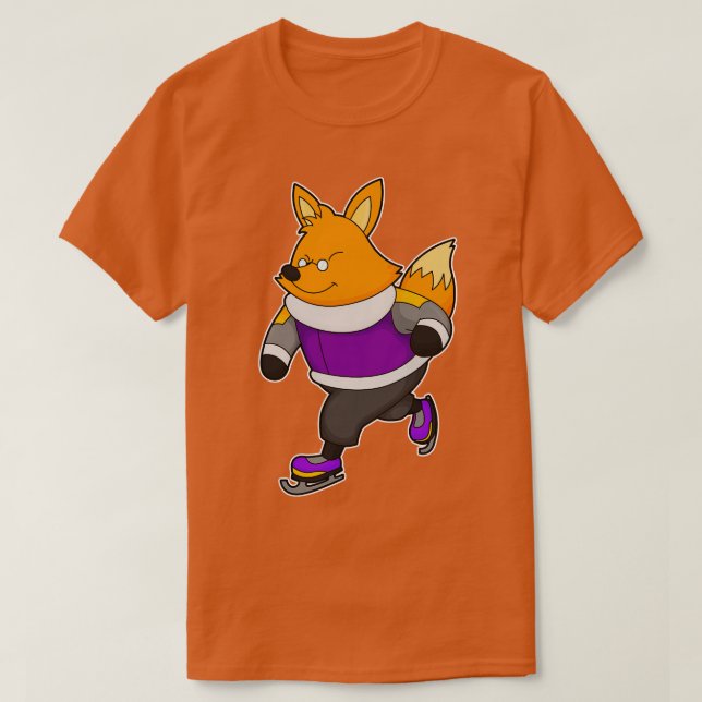 Camiseta Fox en patinaje sobre hielo con patines de hielo (Diseño del anverso)