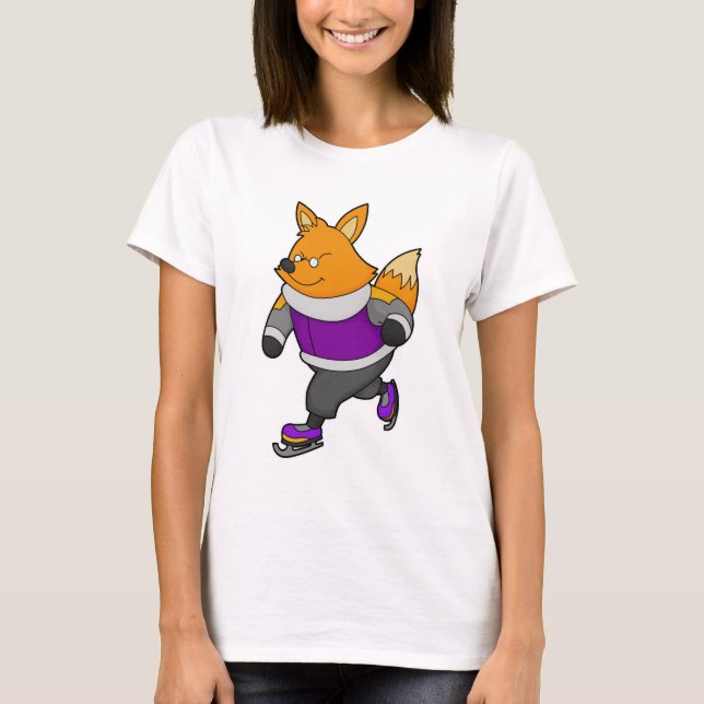 Camiseta Fox en patinaje sobre hielo con patines de hielo y (Anverso)