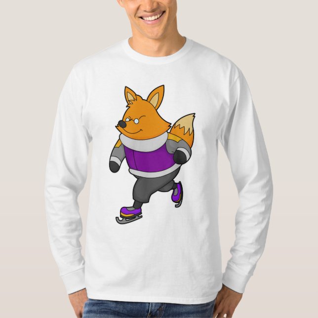 Camiseta Fox en patinaje sobre hielo con patines de hielo y (Anverso)