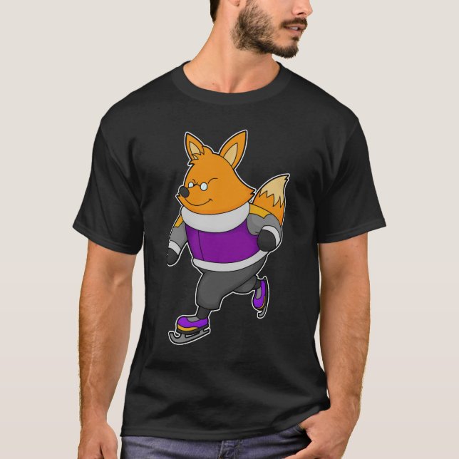 Camiseta Fox en patinaje sobre hielo con patines de hielo y (Anverso)