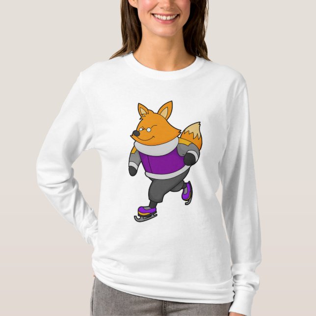 Camiseta Fox en patinaje sobre hielo con patines de hielo y (Anverso)