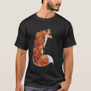 Camiseta Fox Flower Animal Nature Wildlife Floral Fox