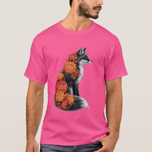 Camiseta Fox Flowers Animal Nature Wildlife Floral Fox