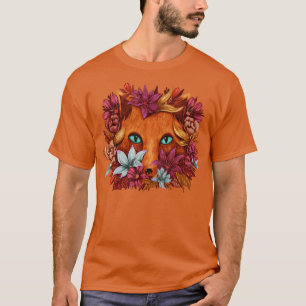 Camiseta Fox Flowers Hand Drawn