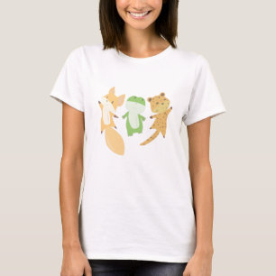Camiseta Fox Frog Leopard Animal Avers Graciosos Animales