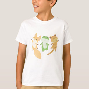Camiseta Fox Frog Leopard Animal Avers Graciosos Animales