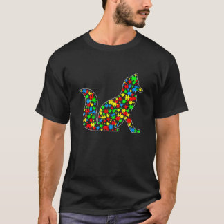 Camiseta Fox Funny Puzzle Animals Aprecia Autismo