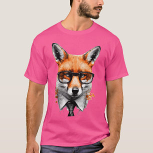 Camiseta Fox Glasses Office Animal Print Art Fox