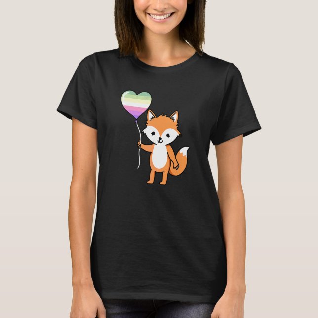 Camiseta Fox Heart Balloon Genderfae (Anverso)