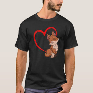 Camiseta Fox Heart Forest Animal Nature Wildlife