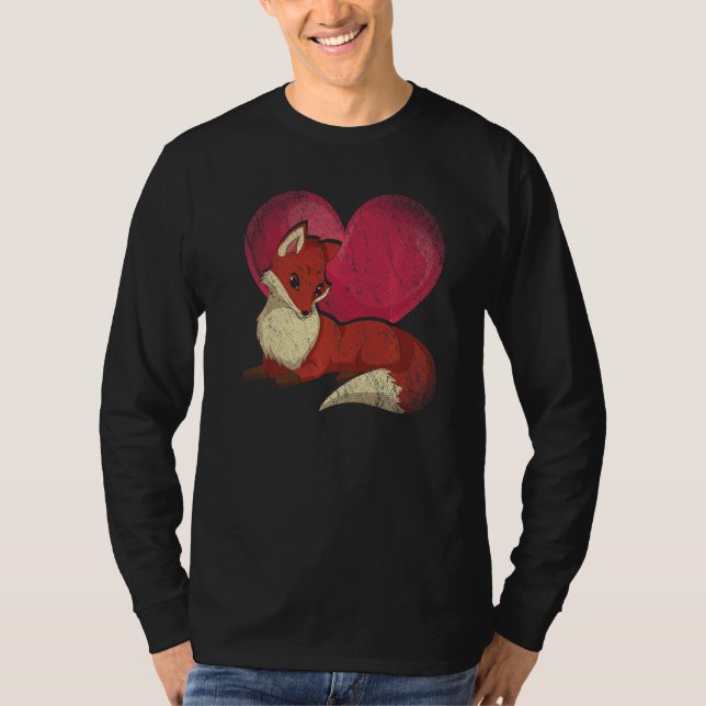 Camiseta Fox Heart Forest Animal Wildlife Cute Fox (Anverso)