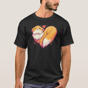 Camiseta Fox Heart Retro Animal Wild Zoo Classic Passion P