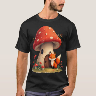Camiseta Fox In Mushroom House Cottagecore Funny Fox In Fai