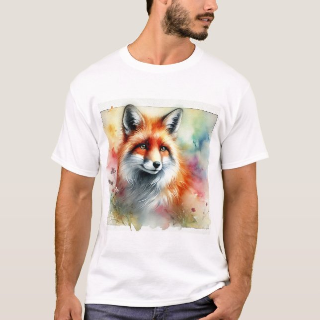 Camiseta Fox in the Serene Forest 230924AREF126 - Watercolo (Anverso)