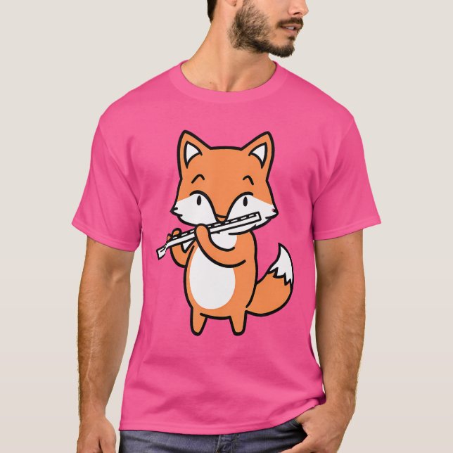 Camiseta Fox Jugando Flute (Anverso)